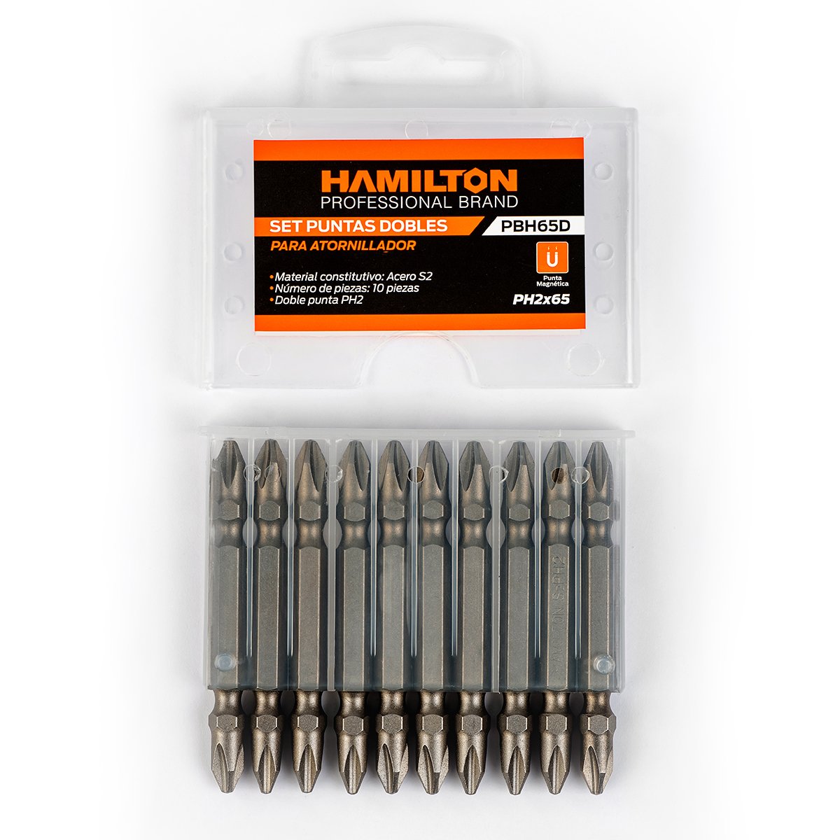 Set Punta Doble 1/4" Ph2X65mm 10U - Imagen 2