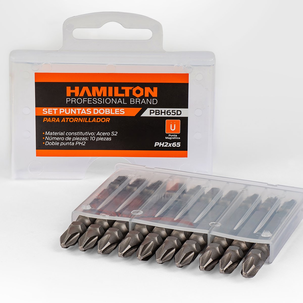 Set Punta Doble 1/4" Ph2X65mm 10U